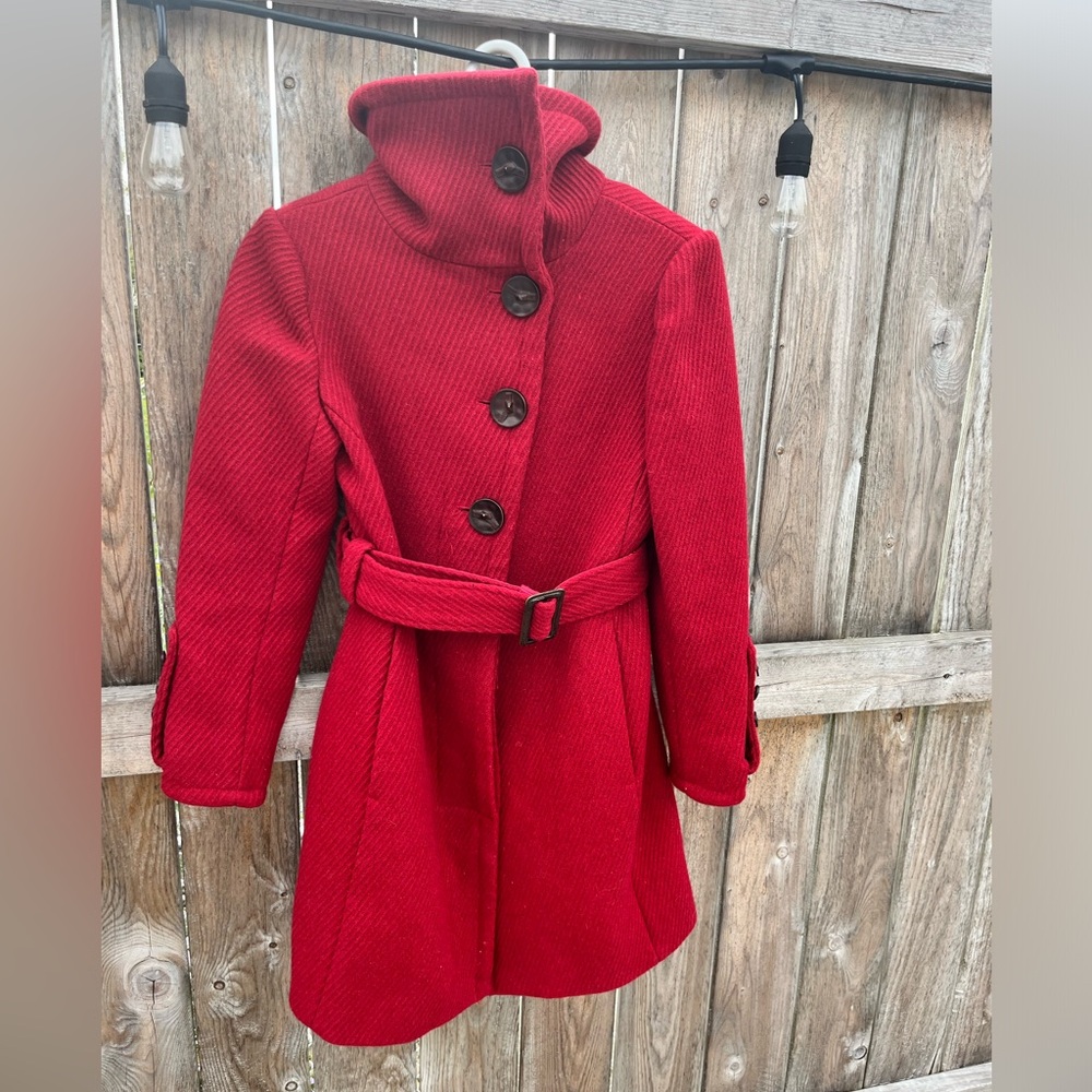 Red coat.  Perfect for winter